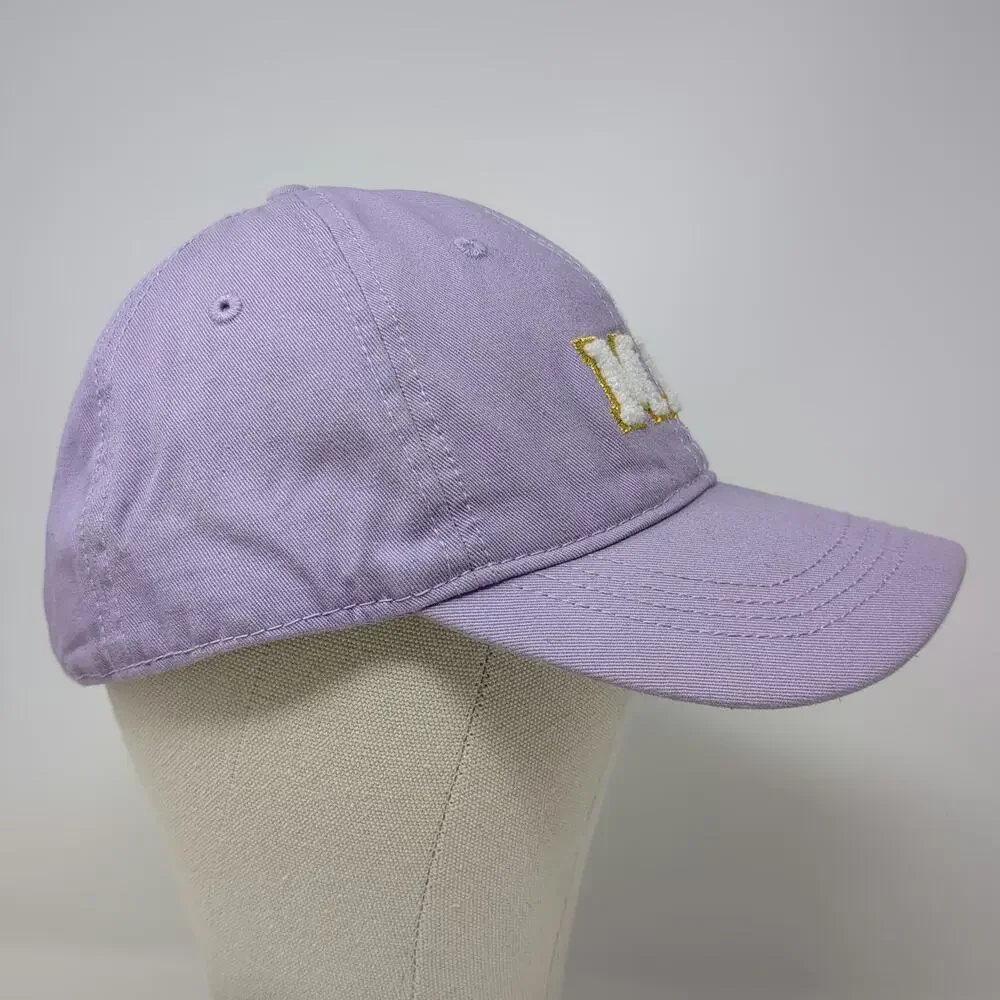 Home Free Baseball Cap Purple One Size MN Chenille Gold Glitter Slideback Hat